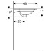 500.641.01.2 Geberit Acanto Slim Умивальник вбудовуваний в стільницю 75 см, з отвором, з переливом, білий (1 сорт)