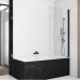 SOEB107500607 BlackLine SOLINO Одностворкова шторка для ванни, скло прозоре, проф.чорний мат (1 сорт)