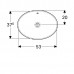 500.717.01.2 VariForm Умивальник овальний, 55х40см, що вбуд.в стільницю, без отв. під змішувач, з переливом, глазурований знизу,  білий глянець (1 сорт)