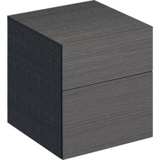 500.504.43.1 Xeno2 Шафка бокова 45см, з 2-ма шухлядами, колір сірий із структурою дерева (1 сорт)