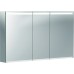500.207.00.1 Option Дзеркальна шафка 120 см, з підсвіткою, із 3 дверцятами: корпус дзеркальний, дверцята дзеркальні зовні та всередині (1 сорт)
