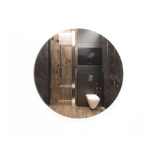 Дзеркало AMATO, кругле, скло стандарт 4 мм, підсвітка на стіну біла, кнопка знизу по центру, еврокромка, 700х700 (1 сорт)