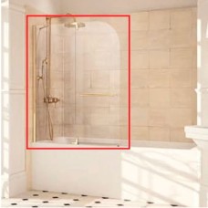 SV0901.093.322 Studio Victorian Душові дверцята для ванни 1100х1450, кріплення зліва, профіль золото, скло прозоре з Anti-Plaque (1 сорт)