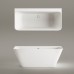 VAQUAWA/00 QUADRO WALL Ванна пристінна 160см,  із литого штучного каменю, білий глянець (1 сорт)